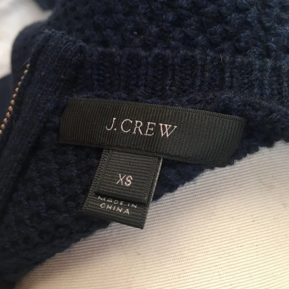 J. Crew Navy & White Shirttail Sweater